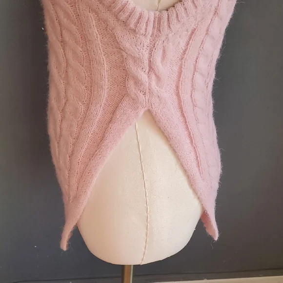 Lovers + Friends  Barbiecore Pink Cable Knit Sweater Vest - Picture 7 of 15